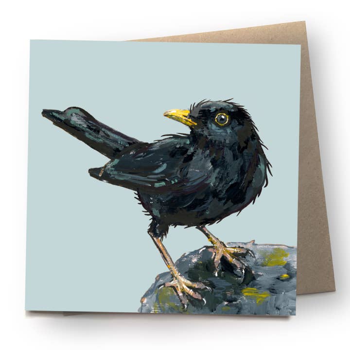 Blackbird Card | Eco | Recycled | Bird | Blank for wholesale by Ellwood Parker