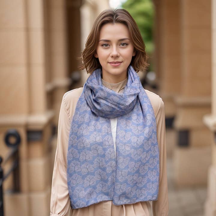 Lilac Tree of Life Scarf (50x180cm) - Exclusive Design for wholesale by Black Ginger