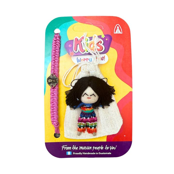 Guatemalan Worry Doll with Bracelet for wholesale by Upavim Crafts
