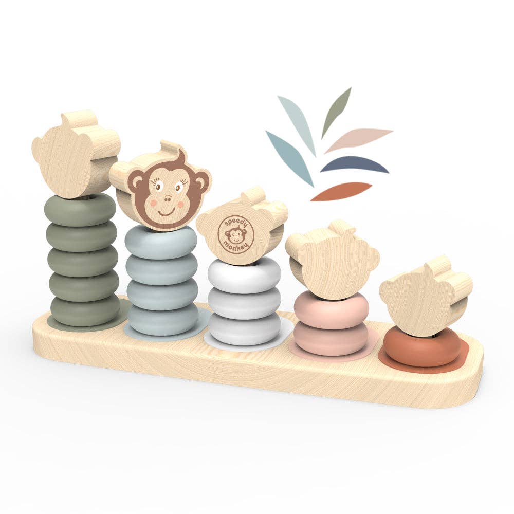 Speedy Monkey - Wholesale Stacking Rings Game - Baby - Monkey Family Stacker1