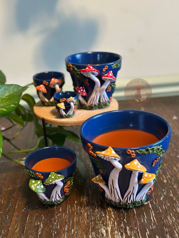 Pots de fleurs | Champignons - Fabriqué sur commande WS pour la vente par Making Olás
