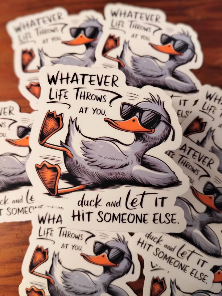 Funny Duck Sticker: Life Tips for Laptop & Journal for wholesale by The Crafty Bookworm3