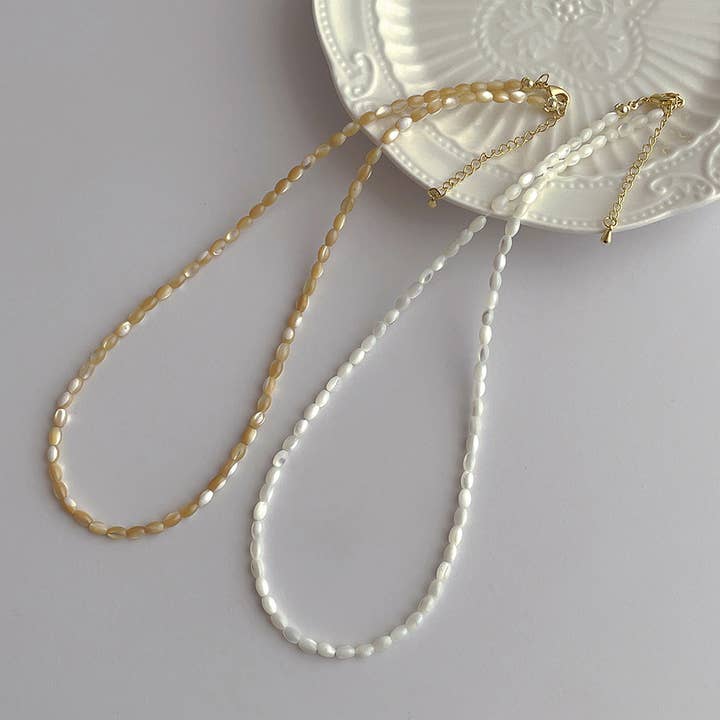 Dipped Shop - Wholesale Beaded/Pearl Necklace - Trendy Solid Color Bead Choker Necklace DP25D7661