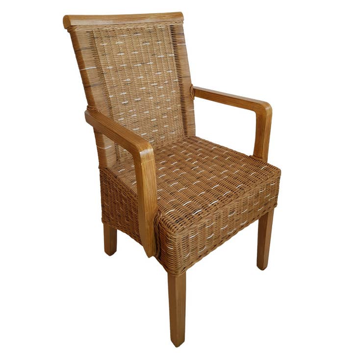 Voglrieder - Wholesale Chair - Dining room chairs set with armrests 2 pieces rattan chair brown11