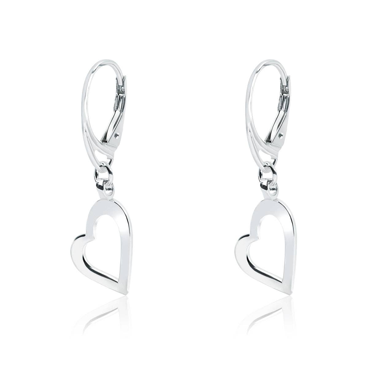 Argent Basic - Wholesale Dangle Earrings - I LOVE U HOOK SILVER EARRINGS
