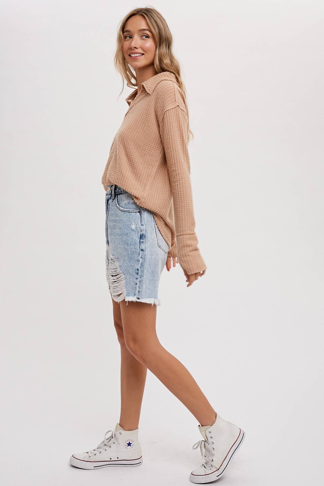 Bluivy - Wholesale Knit Top - Women's - BRUSHED WAFFLE HENLEY TOP26