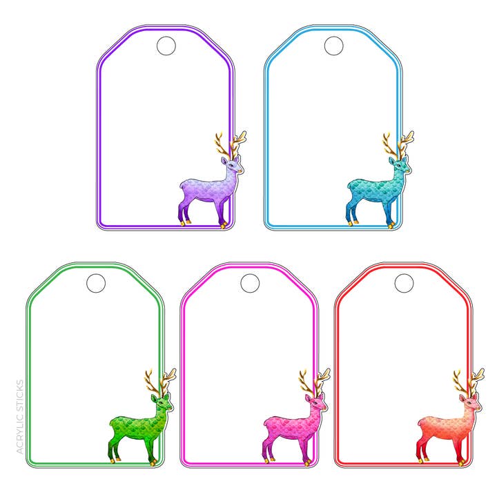 COMBO DE ETIQUETA DE REGALO DE ACRÍLICO GRABABLE DE RENO CON PATRÓN DE VIEIRA para venta al por mayor de XO ACRYLICS | ACRYLIC STICKS