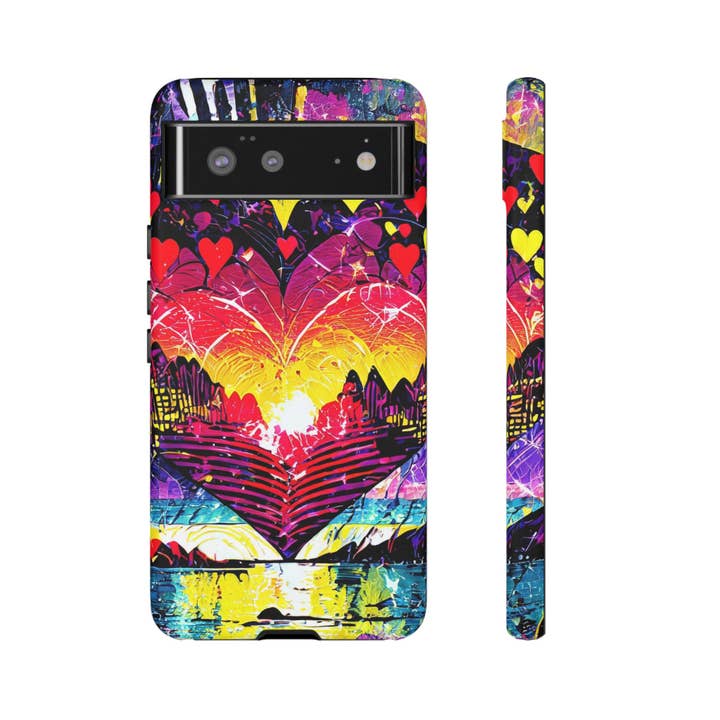Studio 653 Clothing Co - Wholesale Phone Case - Women's - Vibrant Heart Sunset Tough Phone Case107