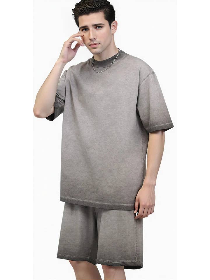 Royal Threads - Wholesale Lounge Set - Men's - Men Acid Wash Short SetÂ