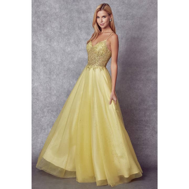 Juliet - Wholesale Gown - Women's - EMBROIDERED SPARKLE TULLE AND STONES ACCENTS PROM BALL GOWN9