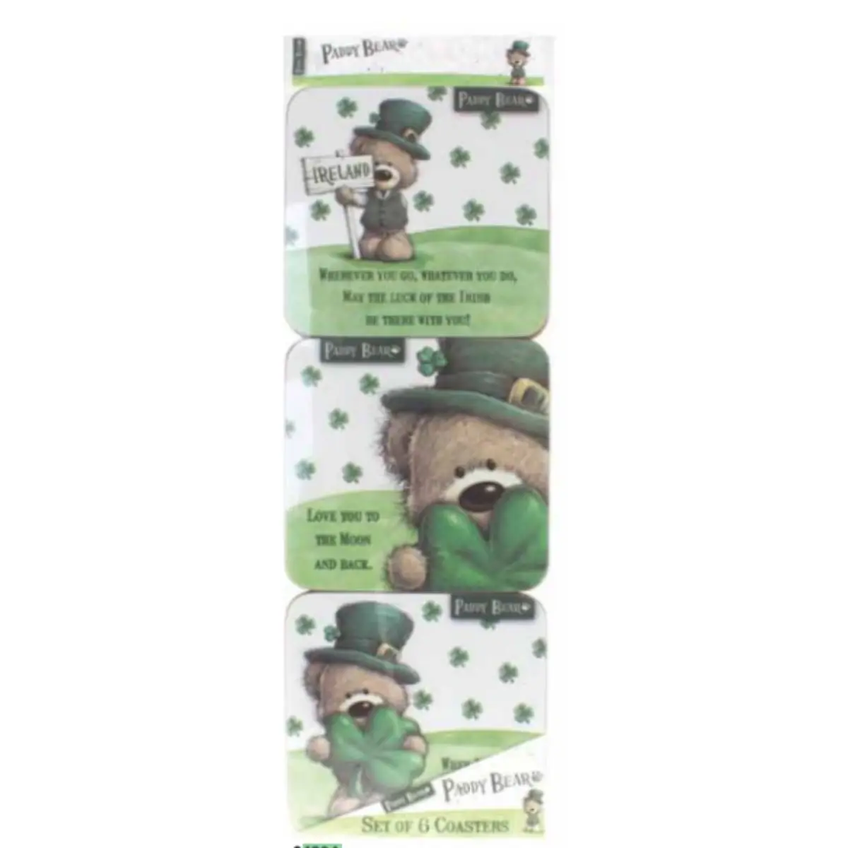 Dublin Gift Company - Wholesale Coasters - Paddy Bear Irish Coaster Set of 60