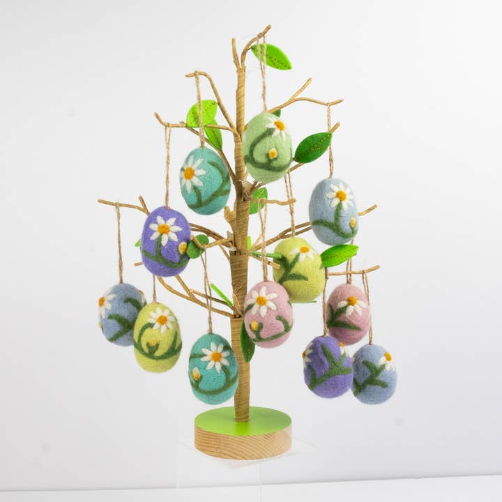 Ornament - Påskeæg med broderede blomster for engroshandel hos The Winding Road