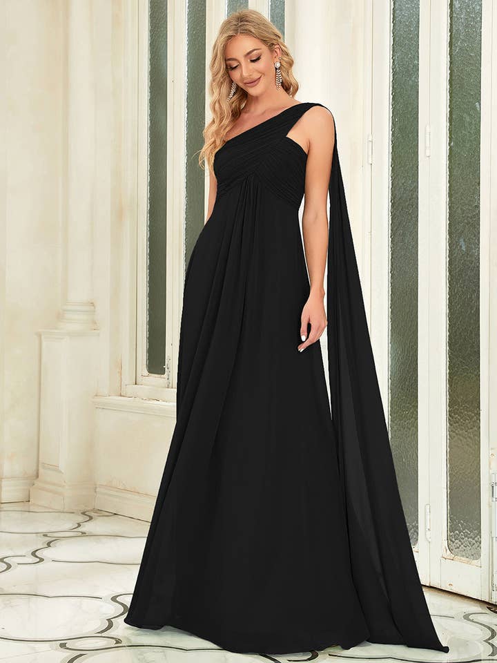 Ever-Pretty - Wholesale Gown – Women's - Elegant Pleated One-Shoulder Bridesmaids Dress16