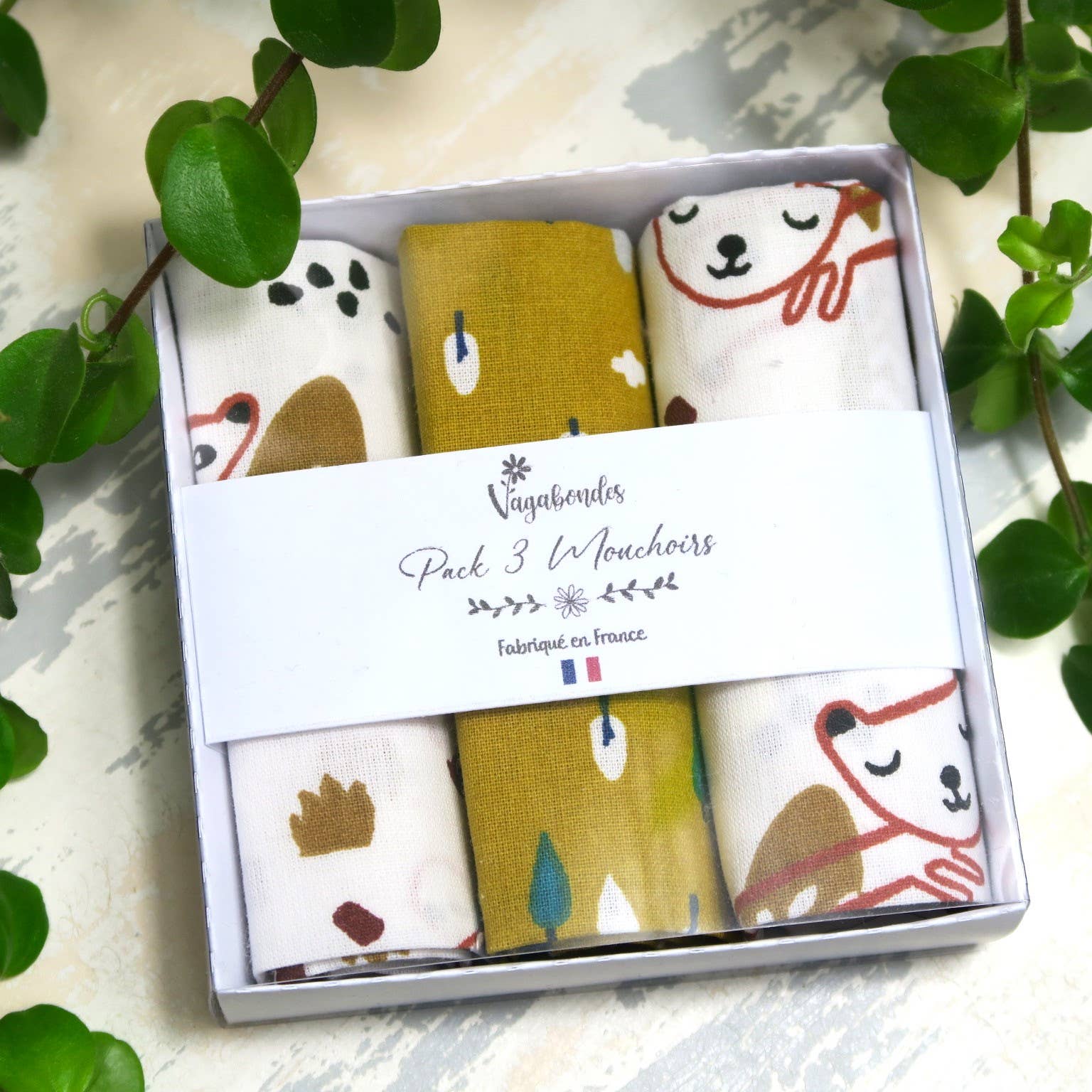 Vagabondes - Wholesale Handkerchief - Unisex - Pack of 3 Cotton Handkerchiefs, Reusable and Eco-friendly16