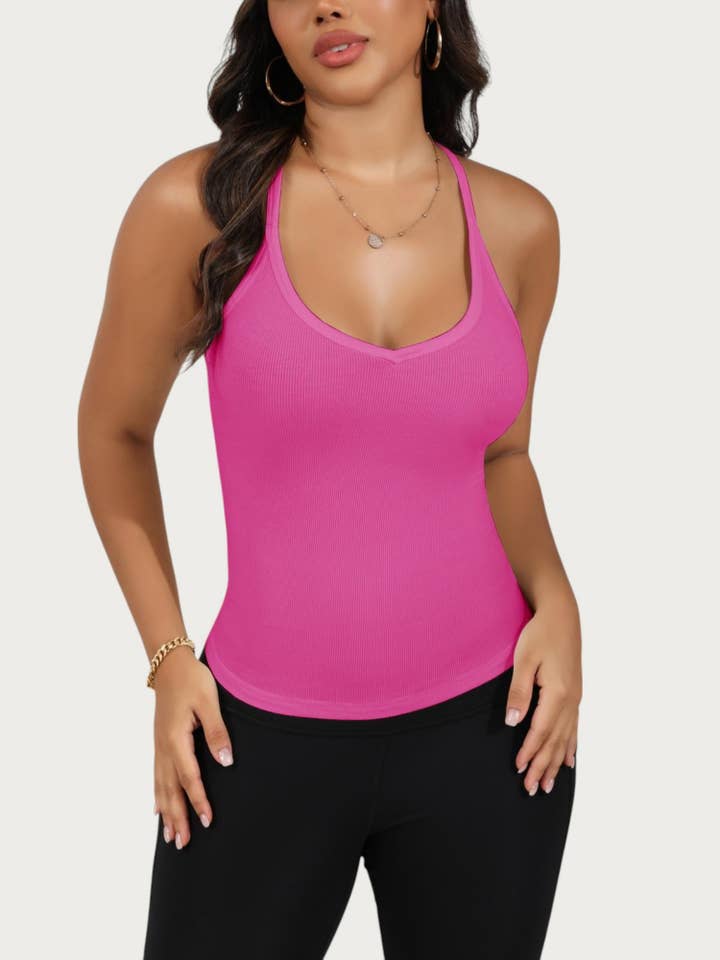 Anna Kaci Wholesale - Wholesale Tank Top - Women's - Women's V-Neck Tank Top with Spaghetti Straps36