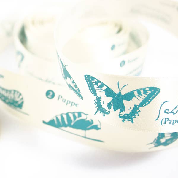 25 m rulle satinband larv-puppa-fjäril för wholesale av Bow & Hummingbird