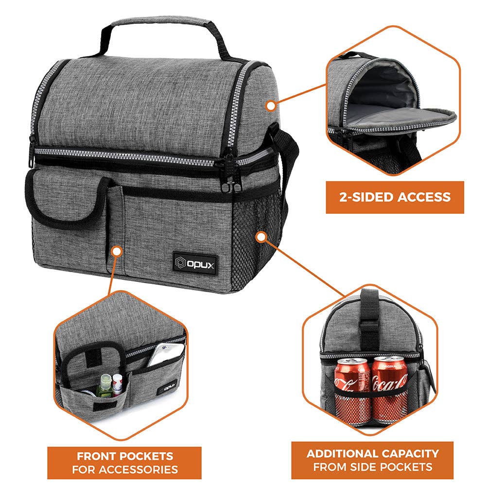 OPUX - Wholesale Lunch Bag/Box - Two-Sided Double Deck Insulated Lunch Box - 16 Cans37