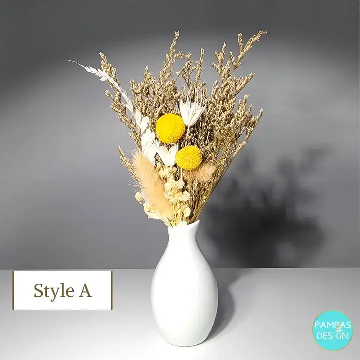 Pampas Design - Wholesale Dried/Pressed Flowers - Mini Dried Flower Bouquets Preserved Flowers Boho Bouquet0