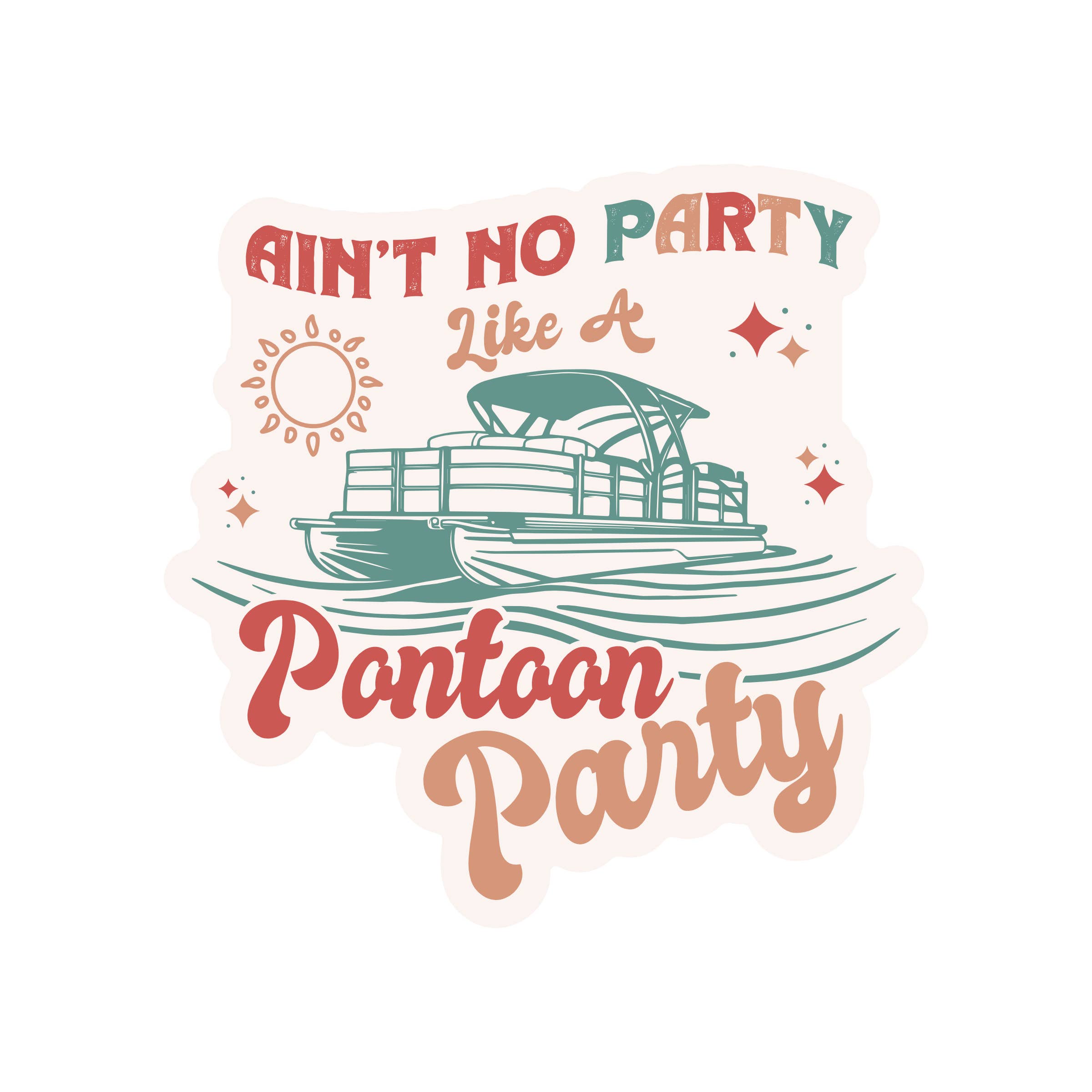 Juju and Moxie - Wholesale Sticker - Lake Float Summer Pontoon Drink High Quality Vinyl Sticker0