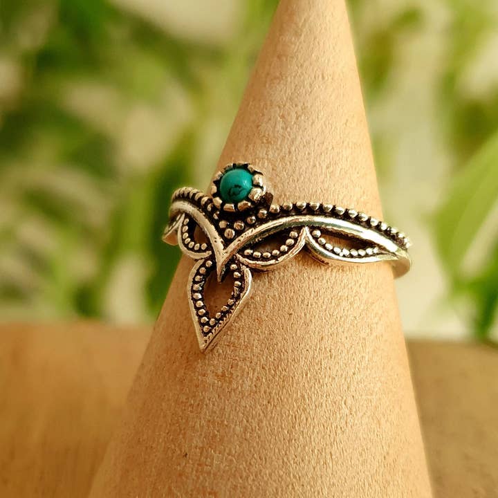 Kaali Boutique – wholesale Band/stacked ring – Ethnic style Silver & Turquoise / Boho / Bohemian / Psy / Rustic / Tribal / Gypsy / Festival / Healing / Festival1