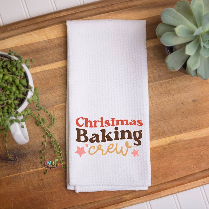 16"x24" Christmas Baking Crew Waffle Kitchen Towel for wholesale by JMCreationsNC