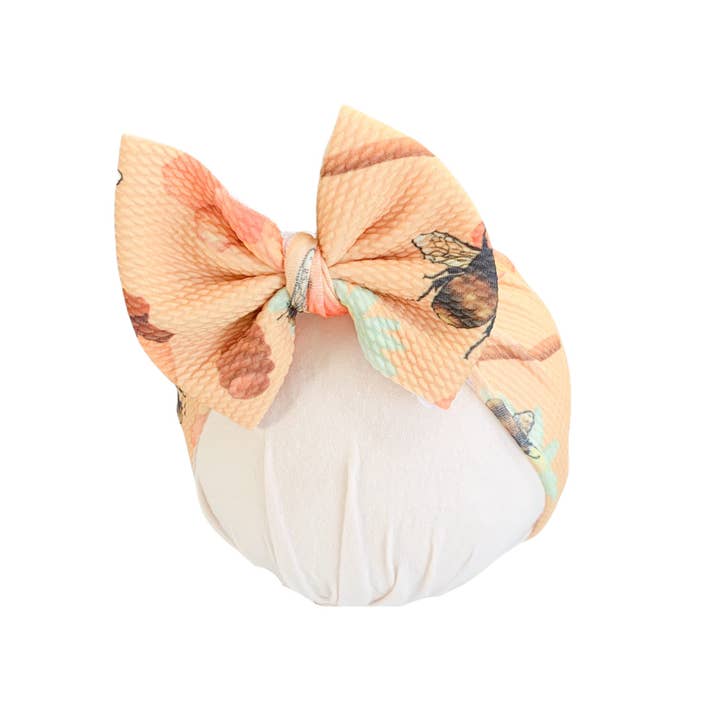 Yellow Bees Headwrap Bow for wholesale by Tiny toes Baby Co