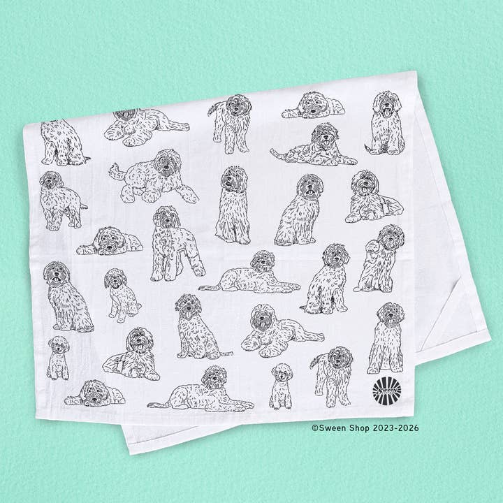 Labradoodle Tea Towel - 100% Premium Cotton Kitchen Dish Cloth for wholesale by Sween Shop