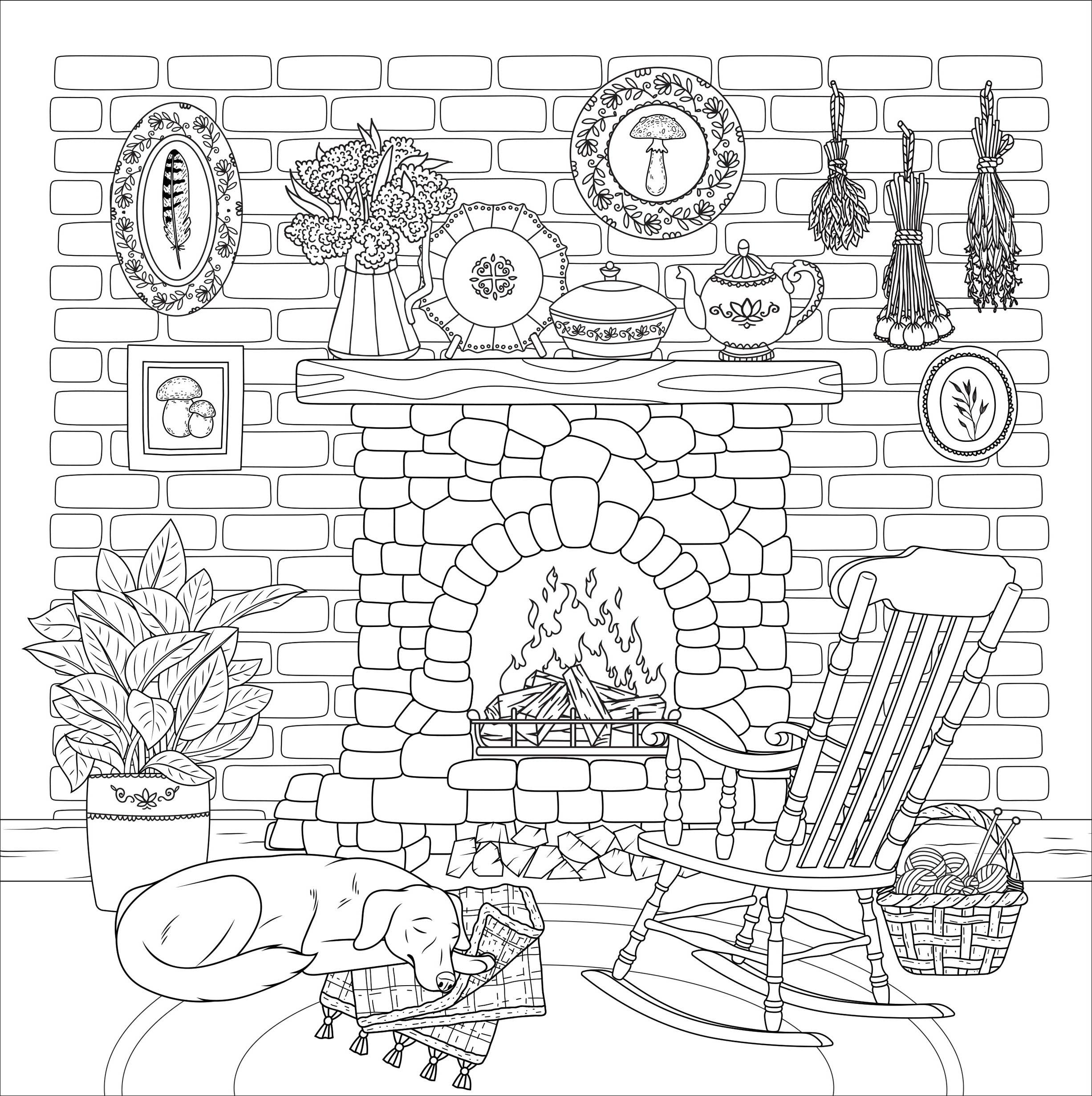Peter Pauper Press - Wholesale Coloring & Activity Book - Adult - Cottagecore Adult Coloring Book2