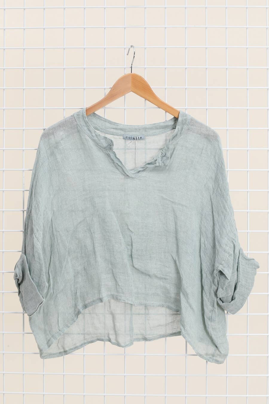 la maison des fibres naturelles - Wholesale Blouse - Dames - Linnen top met v-hals 23100, 100% linnen20