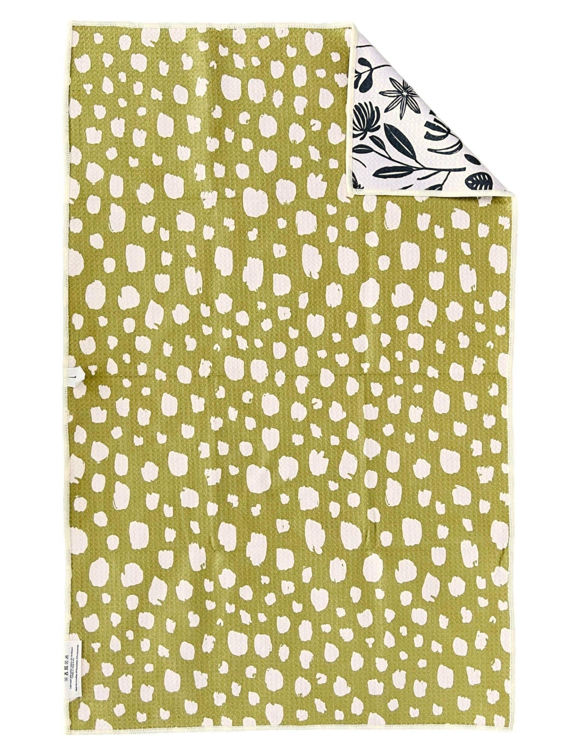 Cream Pea Green Vintage Highway: Reversible Hand Towel for wholesale on Faire2