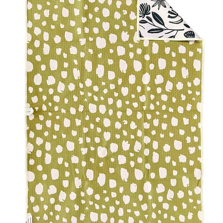 Cream Pea Green Vintage Highway: Reversible Hand Towel for wholesale on Faire2