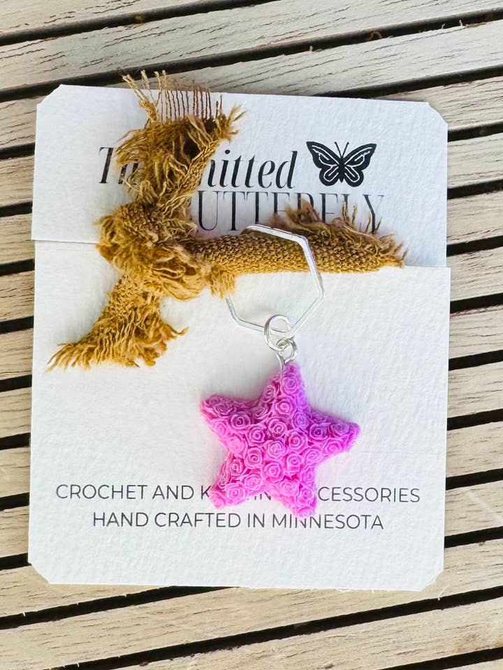 Rose Star - Periwinkle for wholesale by The Knitted Butterfly