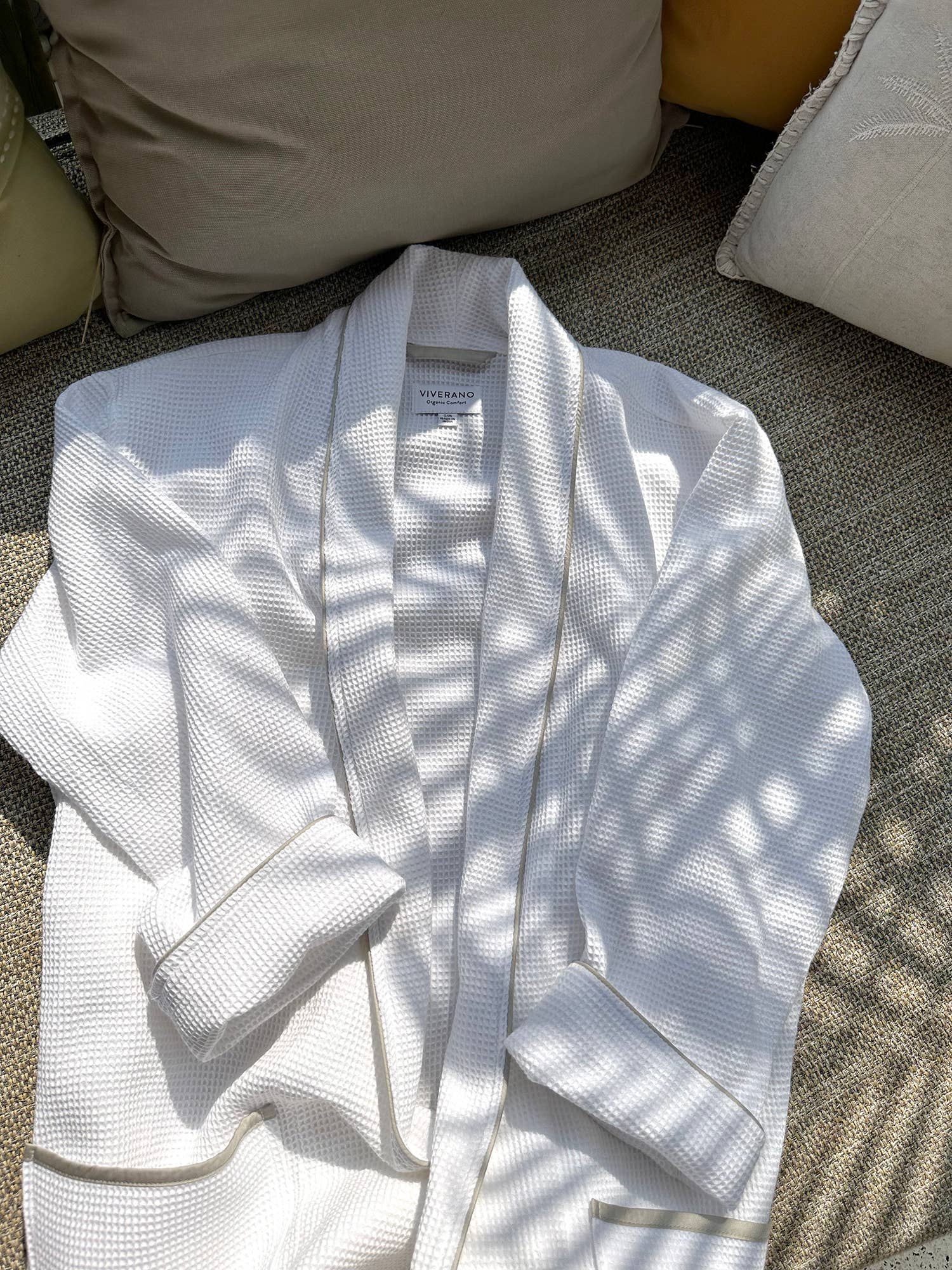 Viverano Organics - Vente Peignoir – homme - Peignoir de spa et de bain en tissu gaufré biologique pour hommes (2 couleurs)6