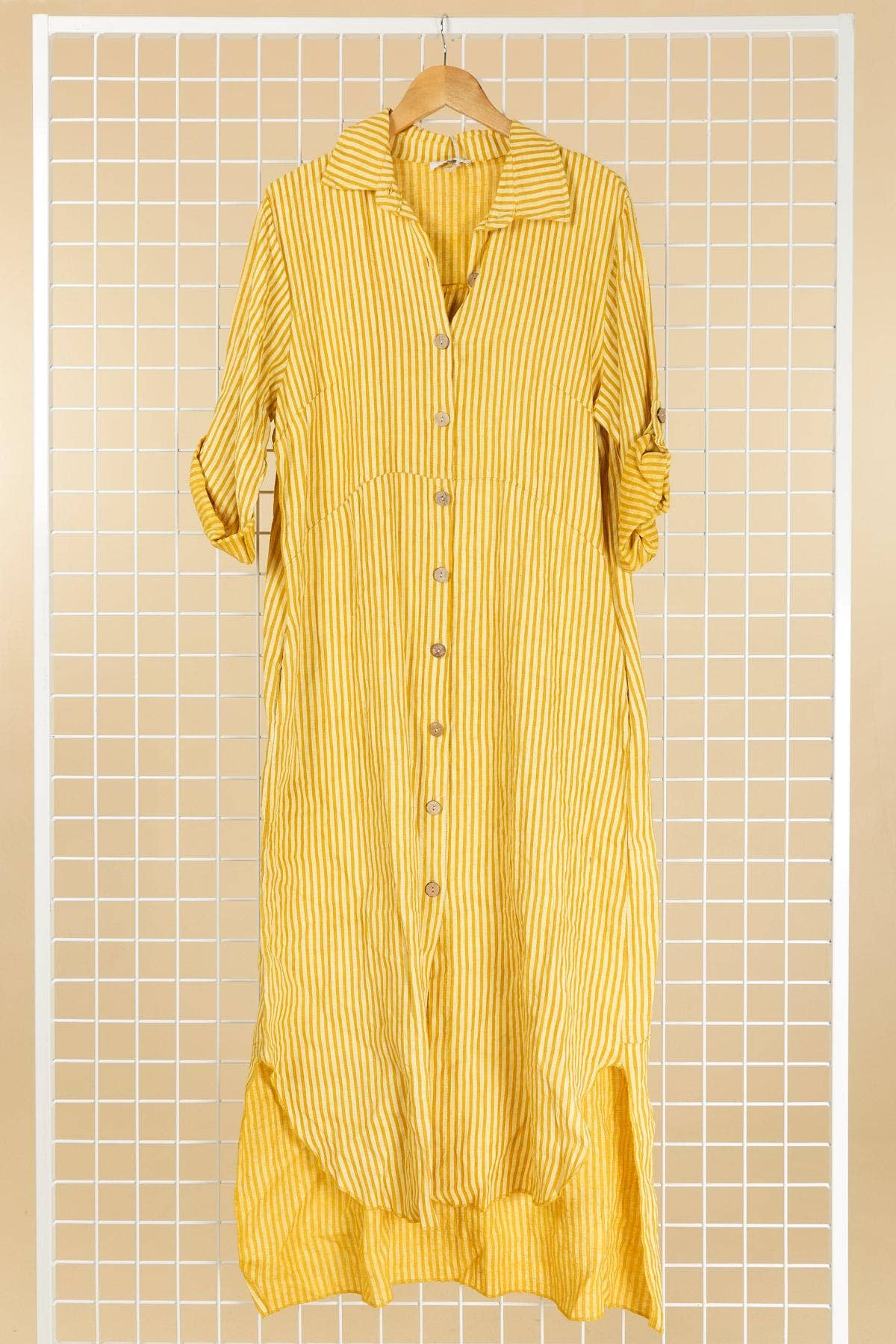 la maison des fibres naturelles - Wholesale Dress - Women's - 821275 100% linen shirt dress made in Italy1