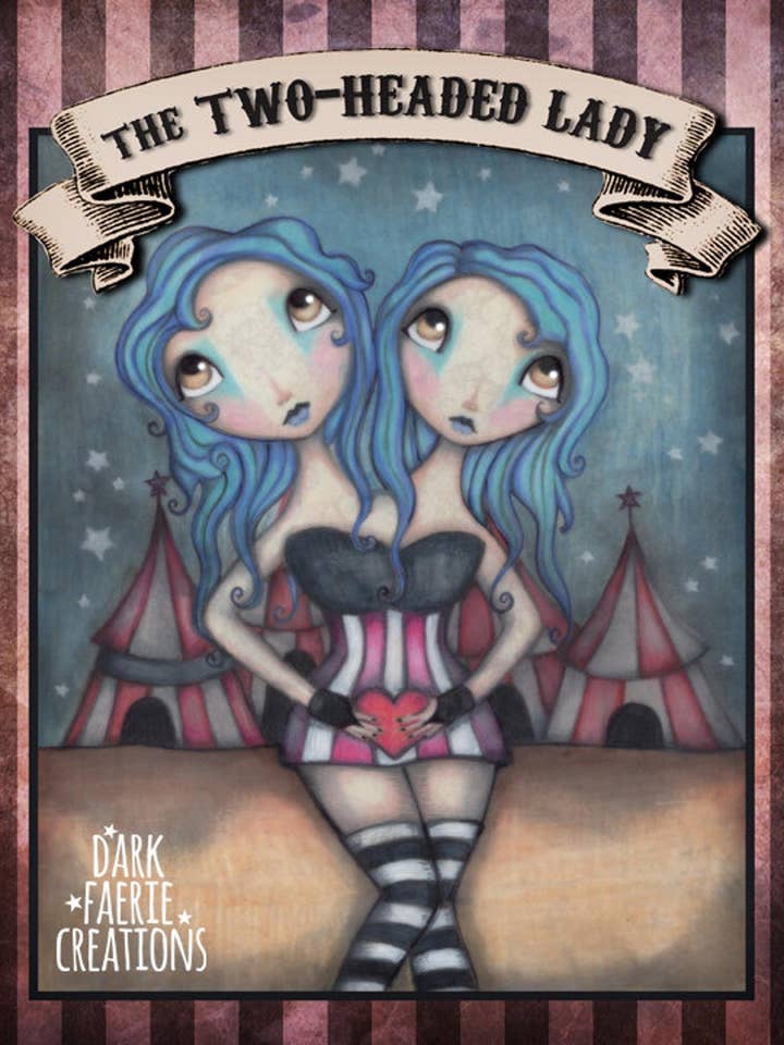 The Two-Headed Lady - Signed 8x10 Print for wholesale by Dark Faerie Creations