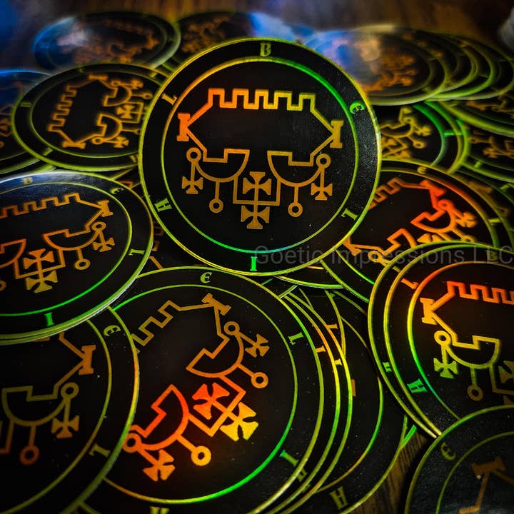 Goetic Impressions - Wholesale Sticker - Belial Sigil Holographic Sticker3