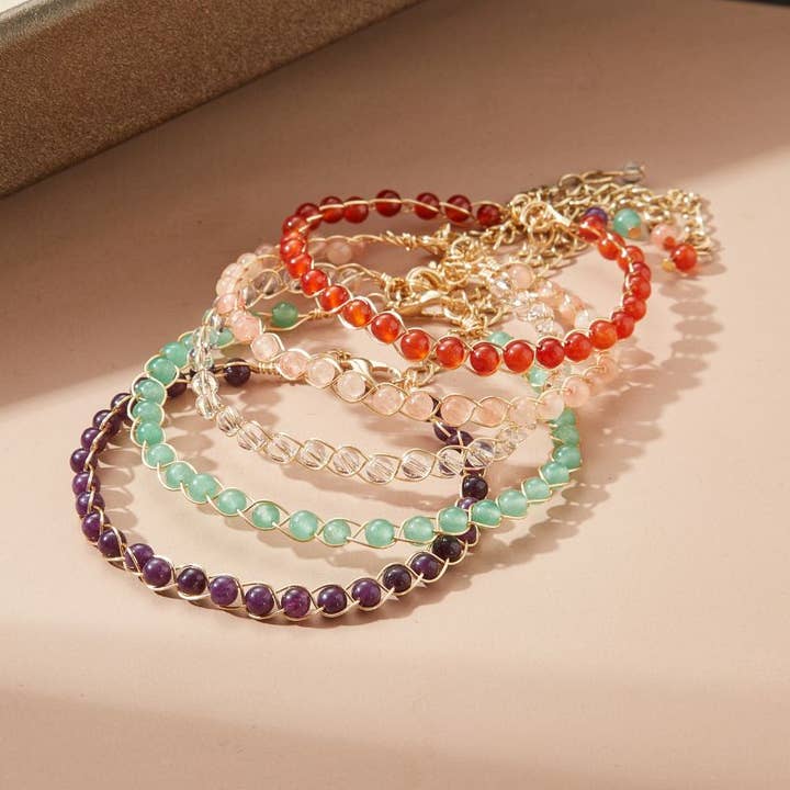 GEMSTONE BRAIDED BRACELETS (ADJUSTABLE) for wholesale by Ashlen