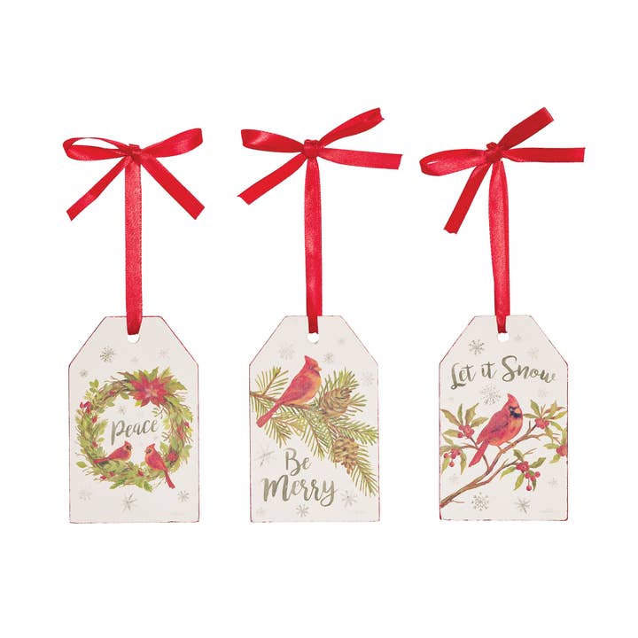 Christmas Cardinal Season Tag Set 3 for wholesale by C&F Home