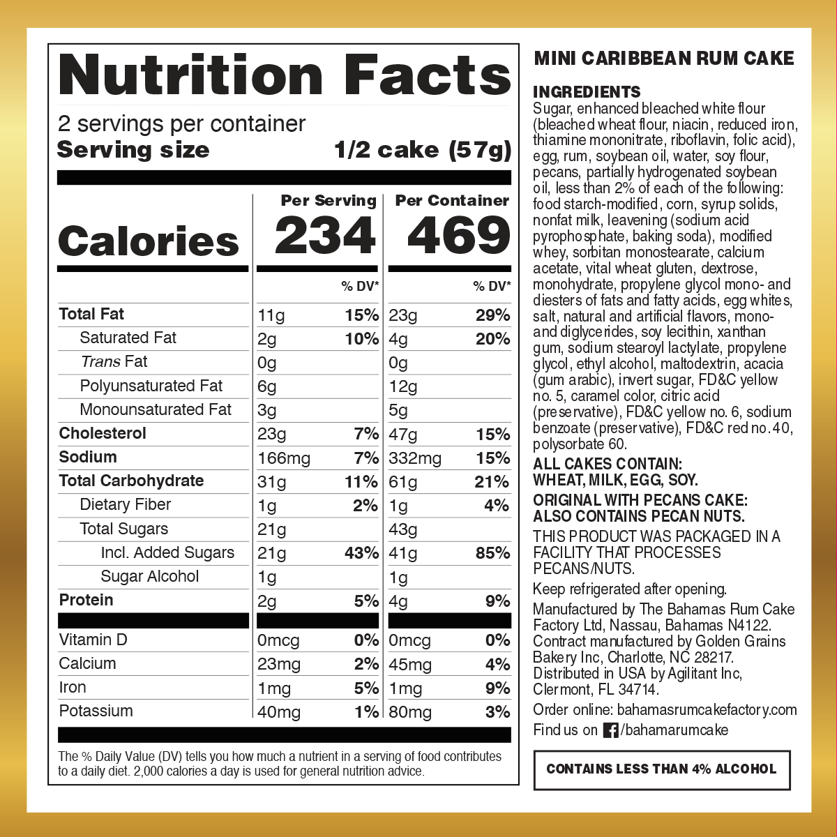 Bahamas Rum Cake Factory - Wholesale Cake - Chocolate Rum Cake2