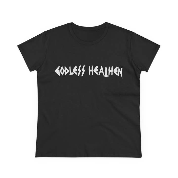 Maglietta da donna "Godless Heathen" per la vendita all'ingrosso da parte di Goth Cloth Co.