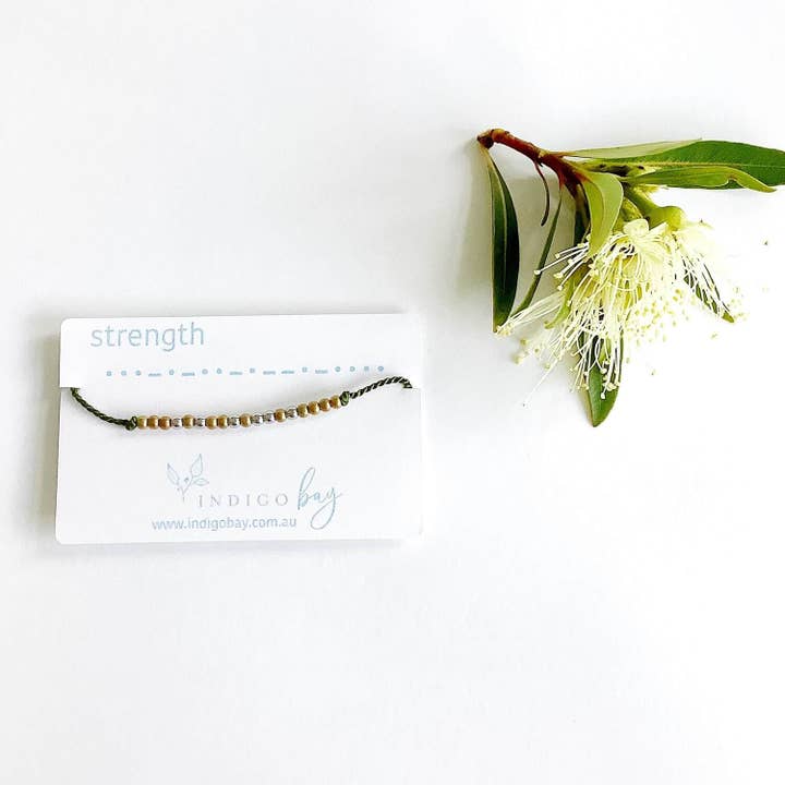 Strength Morse Code Bracelet for wholesale by Indigo Bay