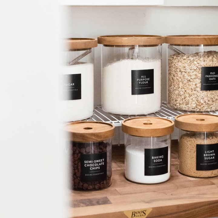 Savvy & Sorted - Wholesale Food/beverage label - Black Minimalist Pantry Labels15