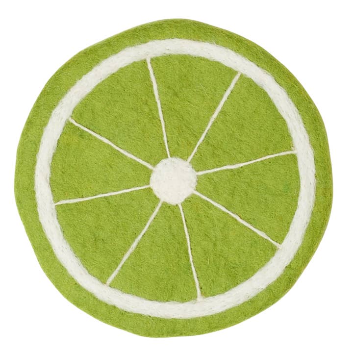 Wool Trivet - Lime for wholesale by Once Again Home Co.