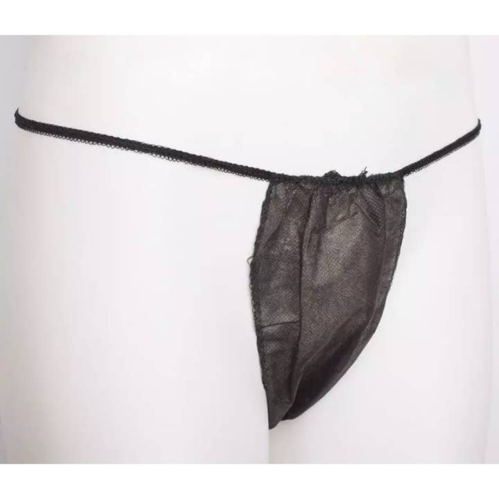 Cire & Jolie - Wholesale Cotton Pad - Women's black disposable thong by 50