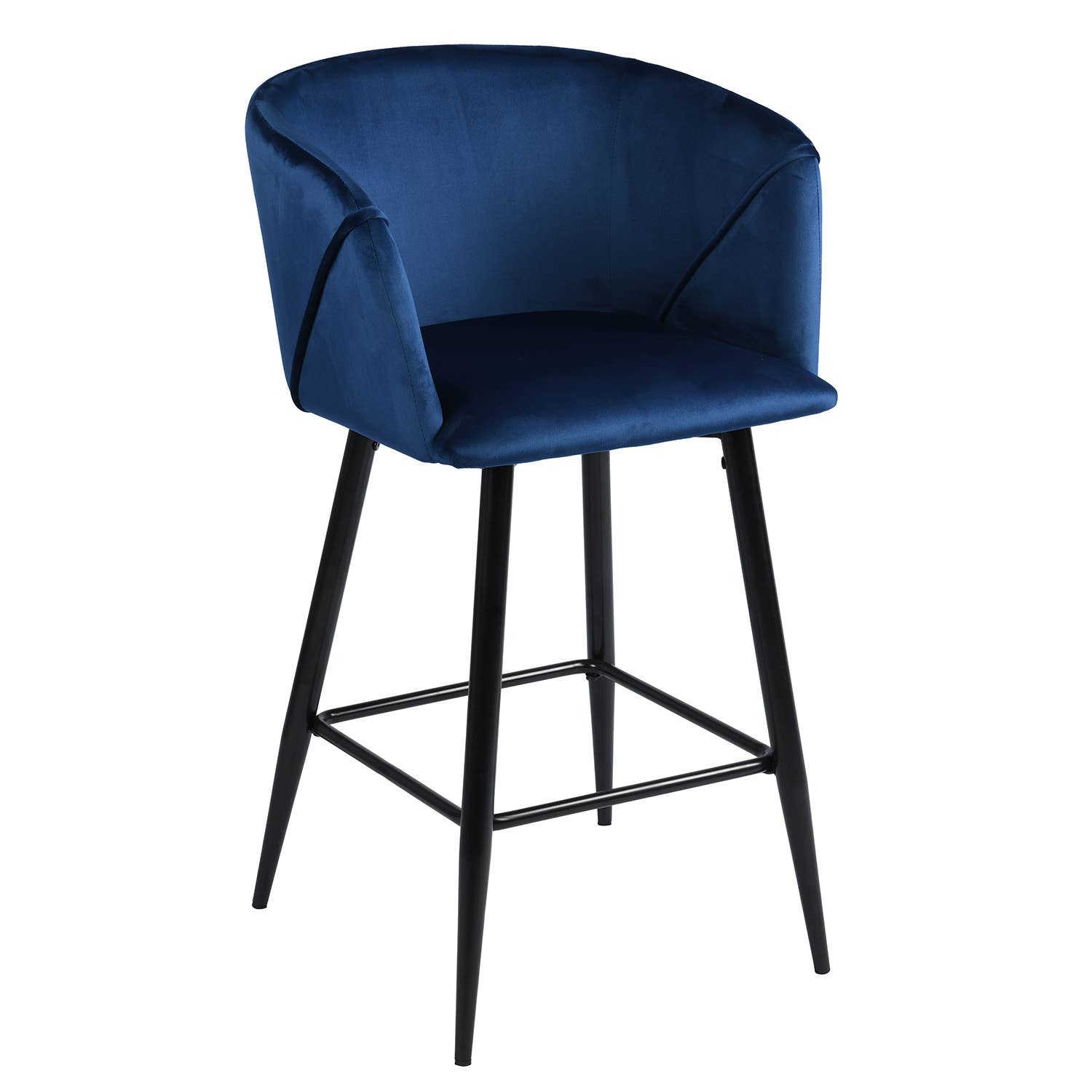 39F Inc. - Vente Tabouret - Tabouret de comptoir en velours ALDRIDGE 26" Chaise de bar Bleu/Gris3