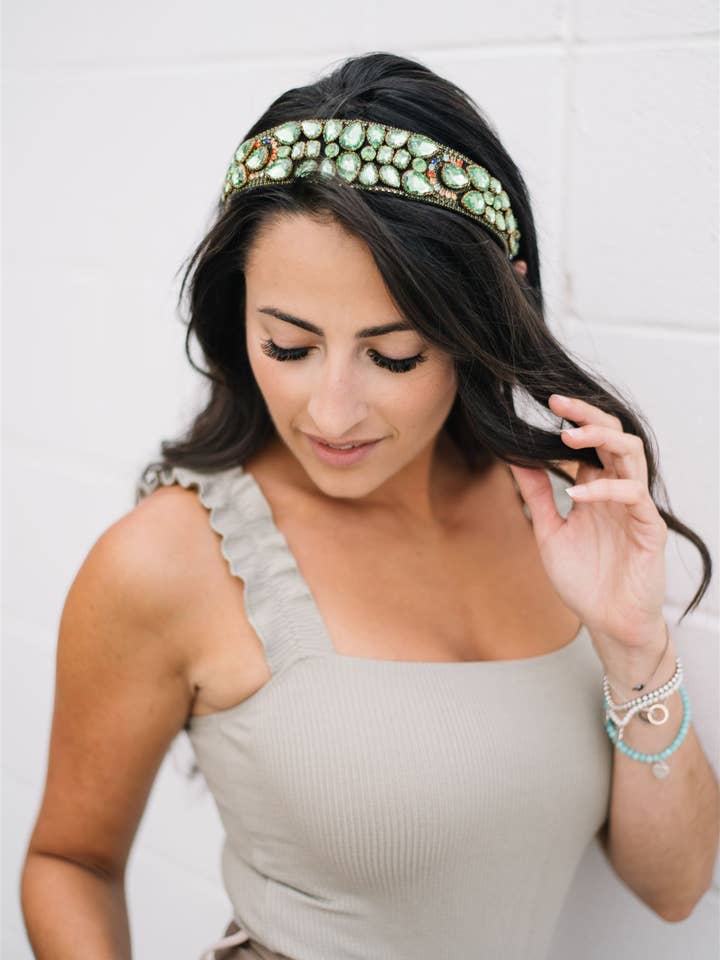 Bandeau Émeraude Goutte - Pièce Unique pour la vente par Euphoria Hair & Accessories