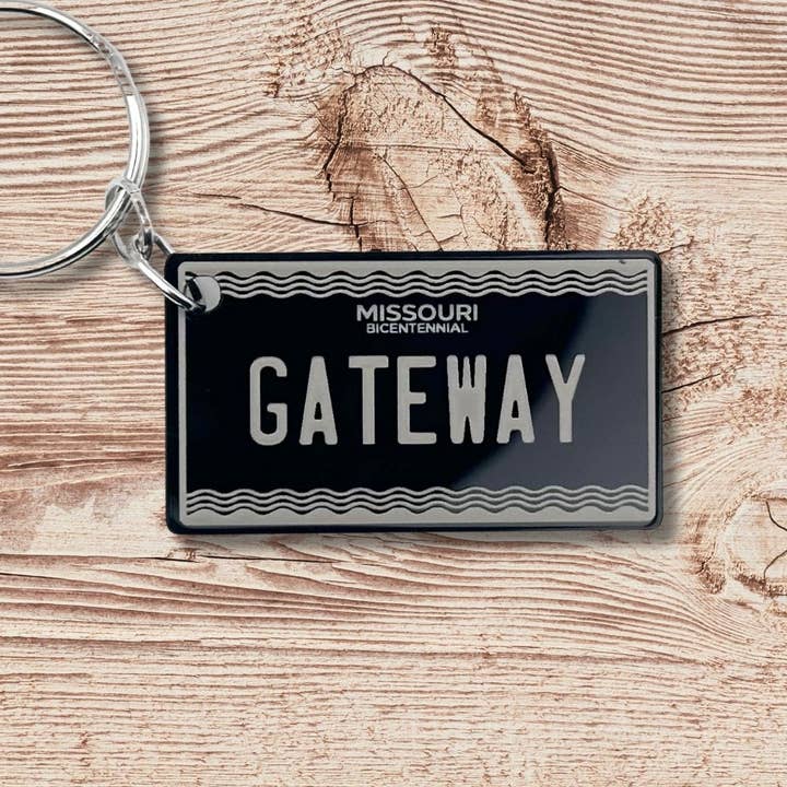 Mini chaveiro de matrícula do Missouri, etiquetas de lembrança dos EUA, presentes por atacado de Harkak Creative