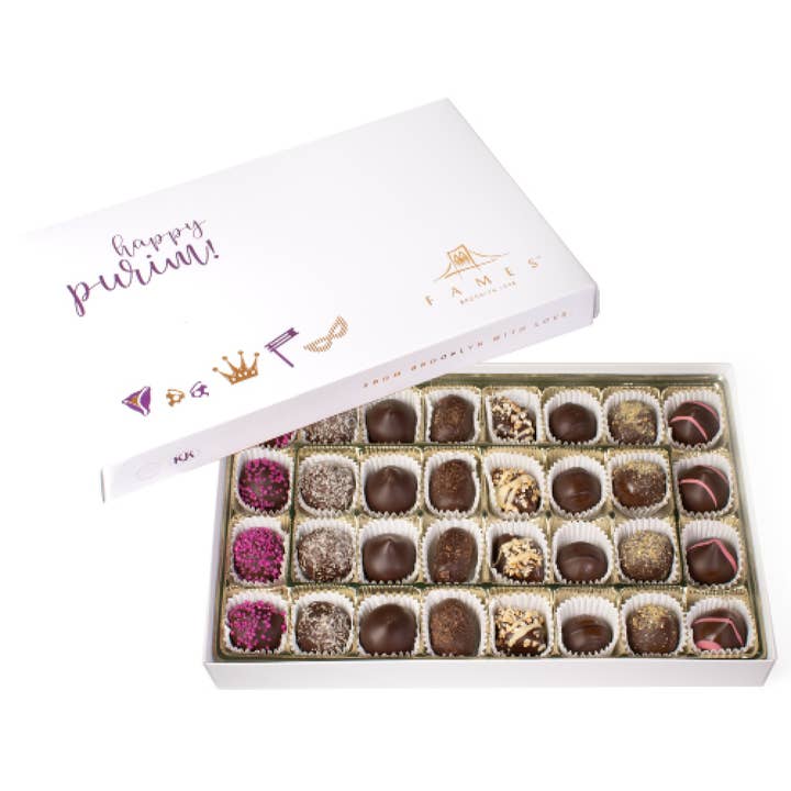 32 Piece Purim Gift Box for wholesale by Fames Chocolates