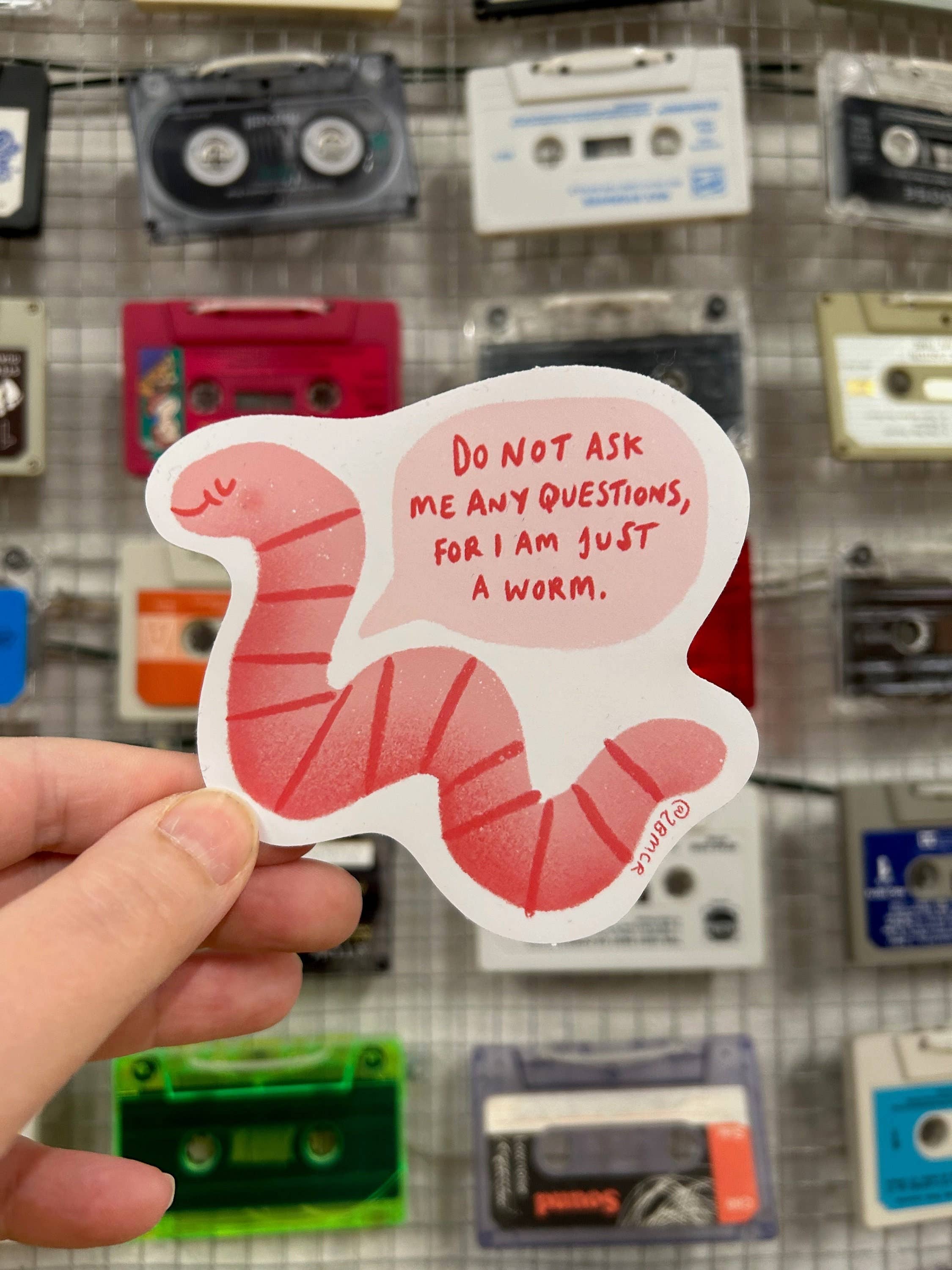 2B Or Not 2B – wholesale Sticker – Do Not Ask Me Any Questions Worm Sticker 9.5cm x 9.5cm0