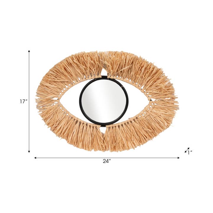Sagebrook Home - Wholesale Wall Accent - Brown 17 in. x 24 in. Metal Mirrored Eye Wall Accent